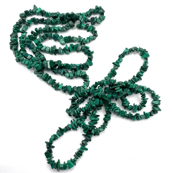 Malachite Stone Necklaces Set of 2 Long Necklaces - Picture 8 of 9